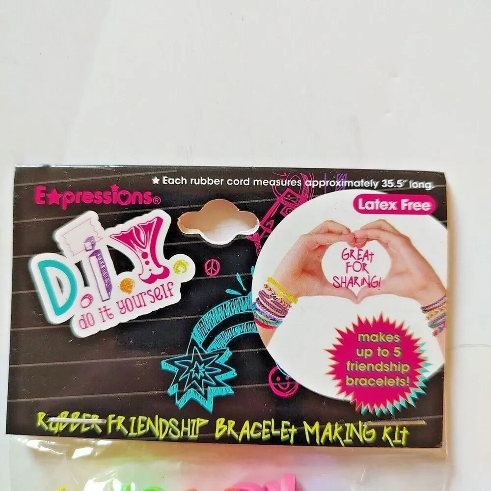 Lot of 4 Packs Expressions DIY Rubber Friendship Bracelet Making Kit Latex Free